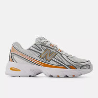 NB 740 V2 - White with Classic Orange and Metallic Silver / 36